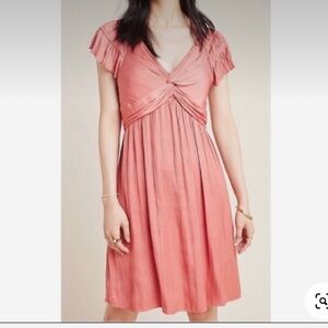 Anthropologie Current Air silk pleated dress